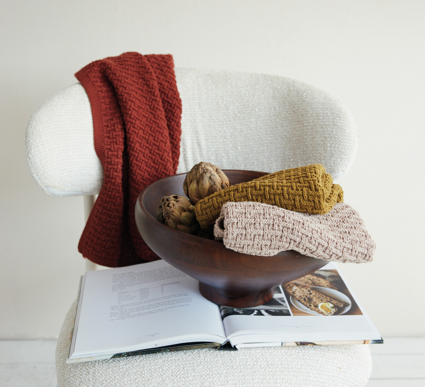 Cotton Knit Tea Towel, 3 Colors
