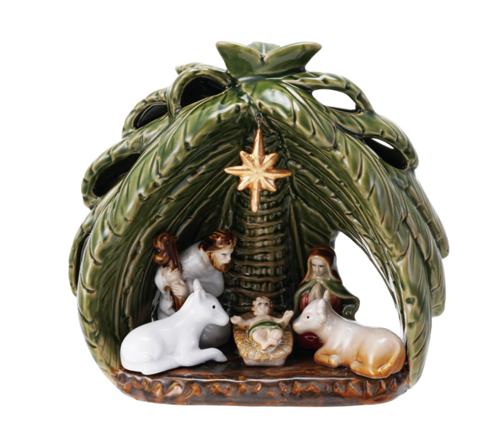 Stoneware Vintage Reproduction Nativity, Set of 6 (Each Will Vary)