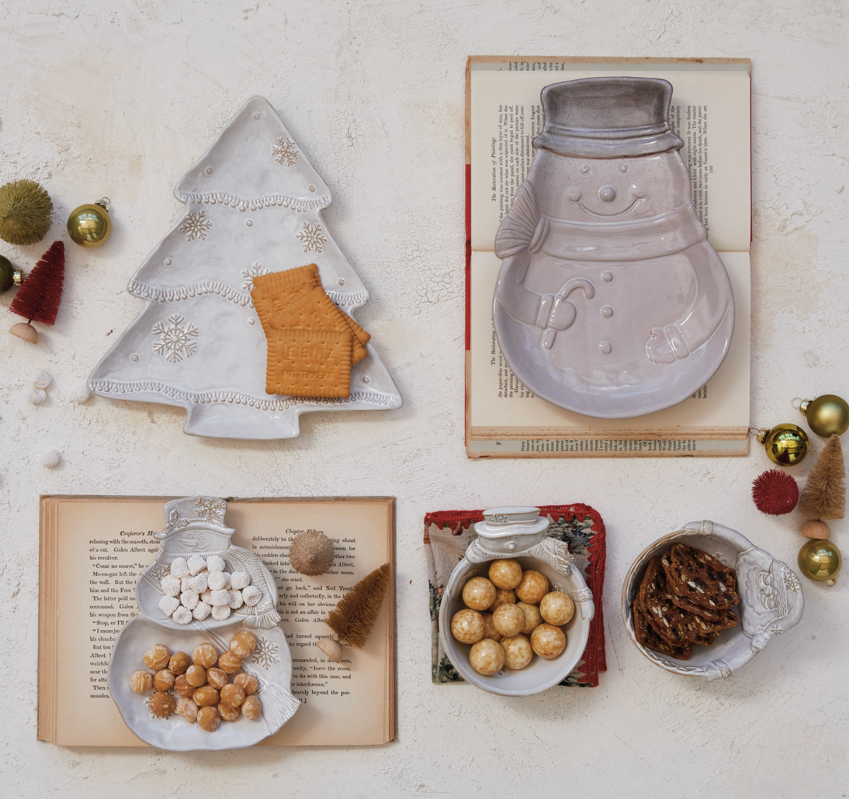 Stoneware Santa/Snowman Shaped Bowl