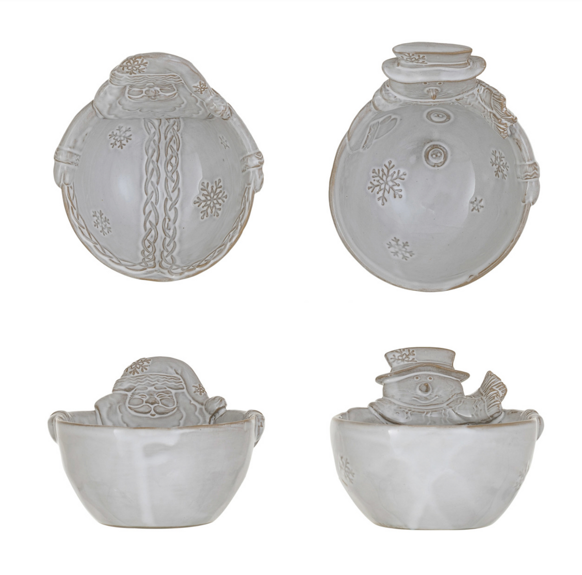 Stoneware Santa/Snowman Shaped Bowl