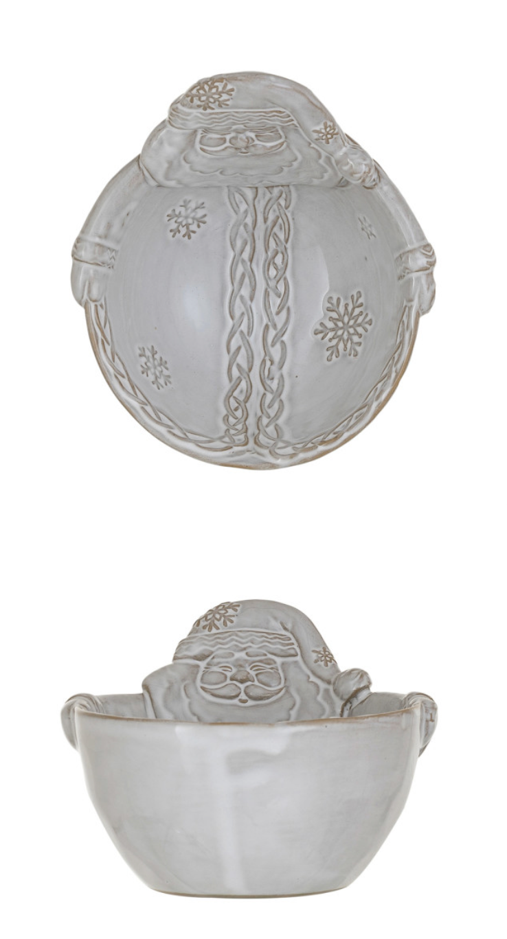Stoneware Santa/Snowman Shaped Bowl