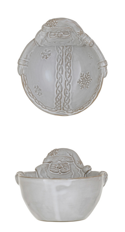 Stoneware Santa/Snowman Shaped Bowl
