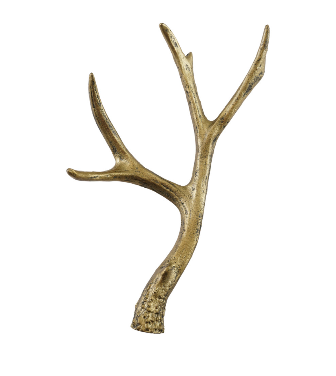Cast Iron Antler, Distressed Gold Finish