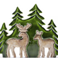 Enameled Wood Tree and Deer