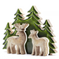 Enameled Wood Tree and Deer