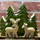 Enameled Wood Tree and Deer