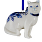 Delft Blue Cat Ornaments, 2 Assorted