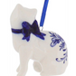 Delft Blue Cat Ornaments, 2 Assorted