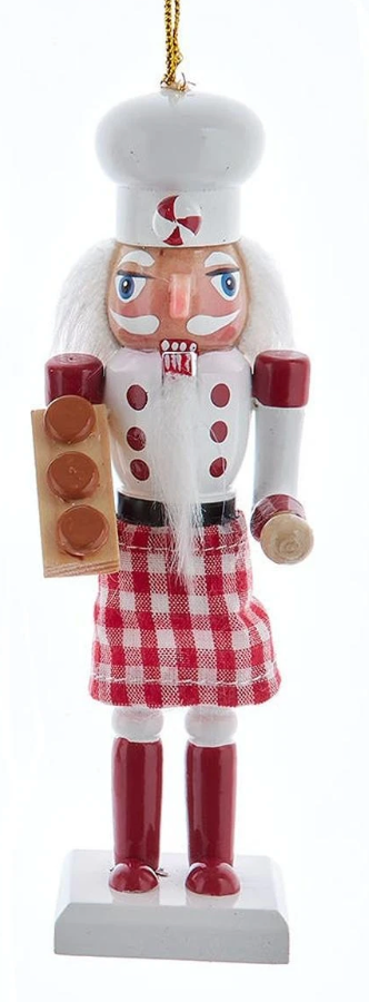6“ Wooden Chef Nutcracker Ornaments, 3 Assorted