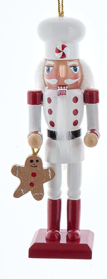 6“ Wooden Chef Nutcracker Ornaments, 3 Assorted