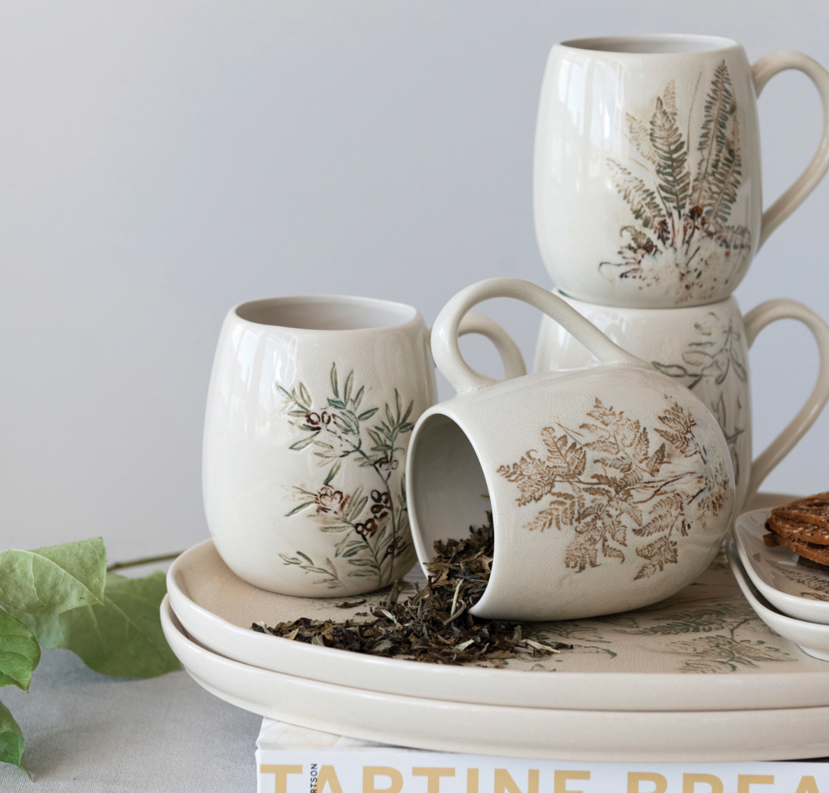 Botanical Debossed Stoneware Mug