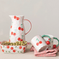 Hand-Painted Mug with Cherry Shaped Handle
