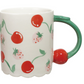 Hand-Painted Mug with Cherry Shaped Handle