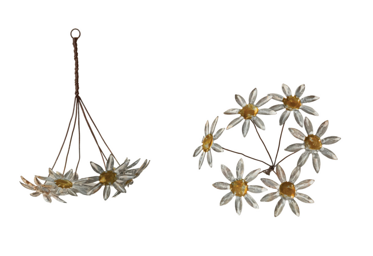 Metal Vintage Reproduction Toleware Flower Bunch Ornament