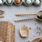 Carved Mango Wood Salad Servers