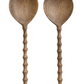Carved Mango Wood Salad Servers