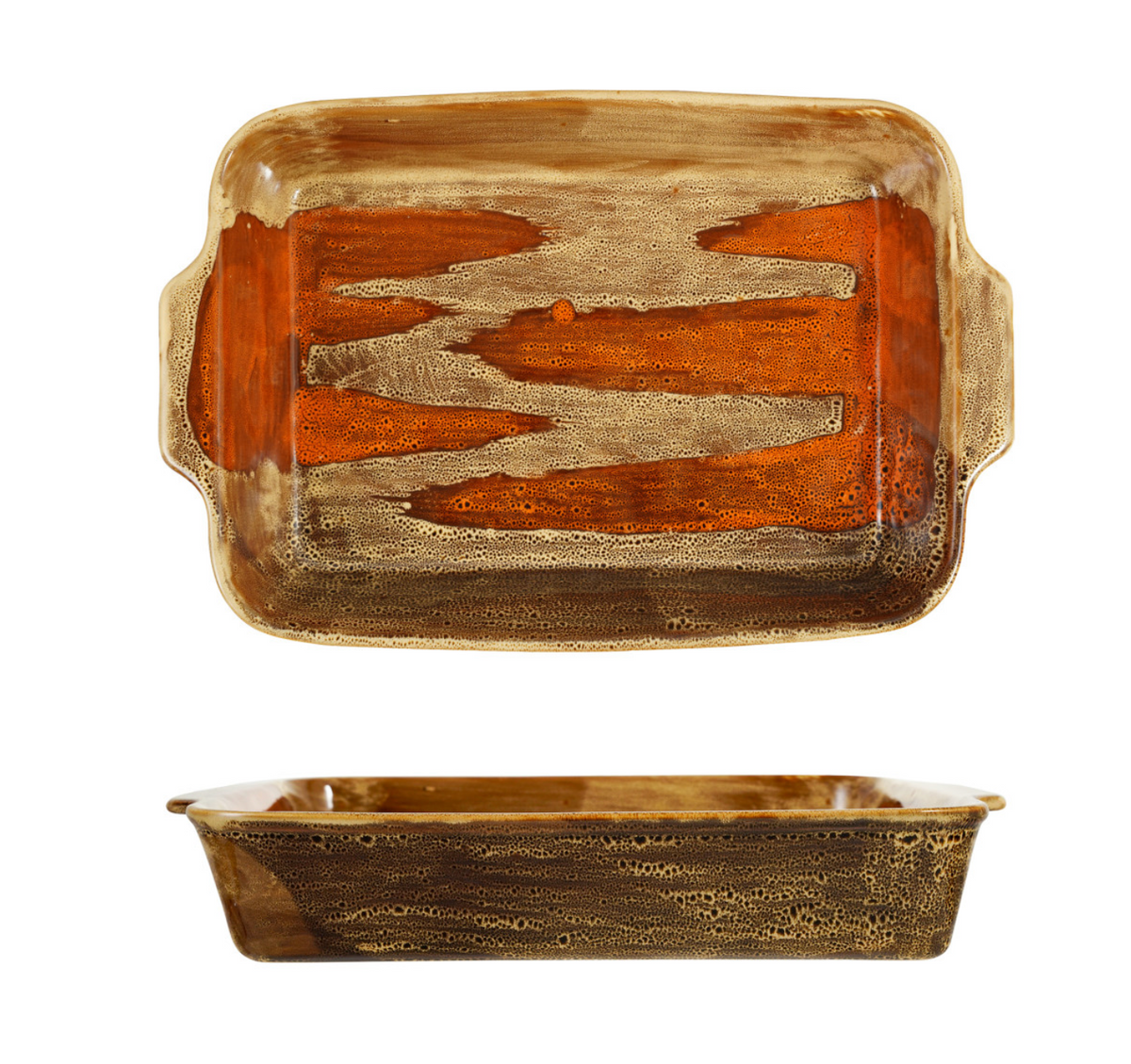 2-1/2 Quart Stoneware Baker, Reactive Glaze