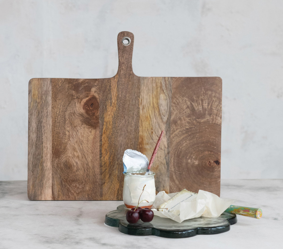 Mango Wood Cheese/Serving Board w/ Handle