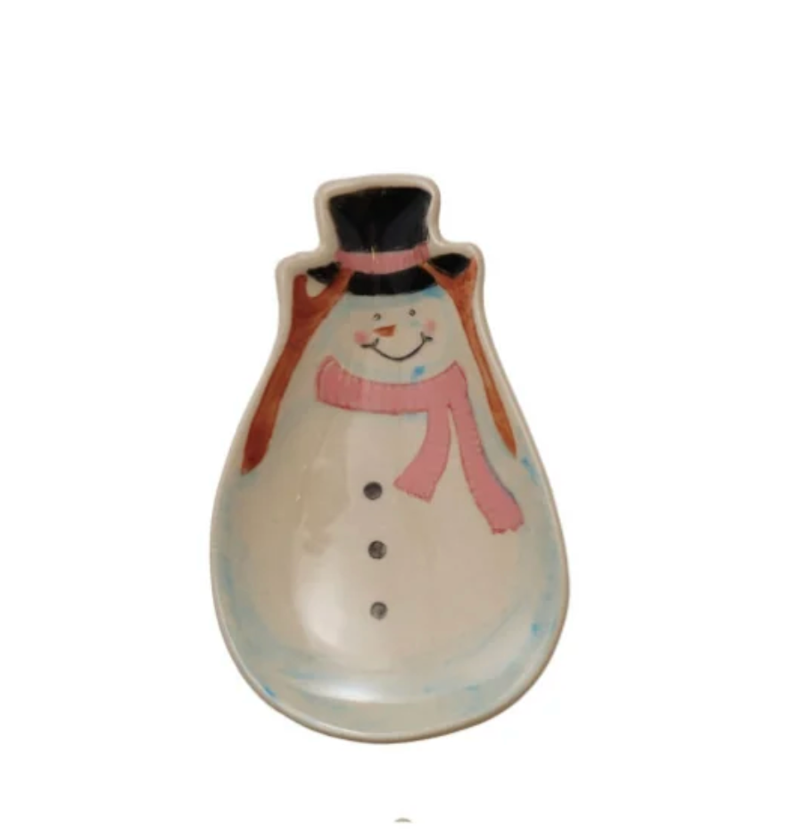 Hand-Painted Stoneware Holiday Shaped Dish, 6 Styles