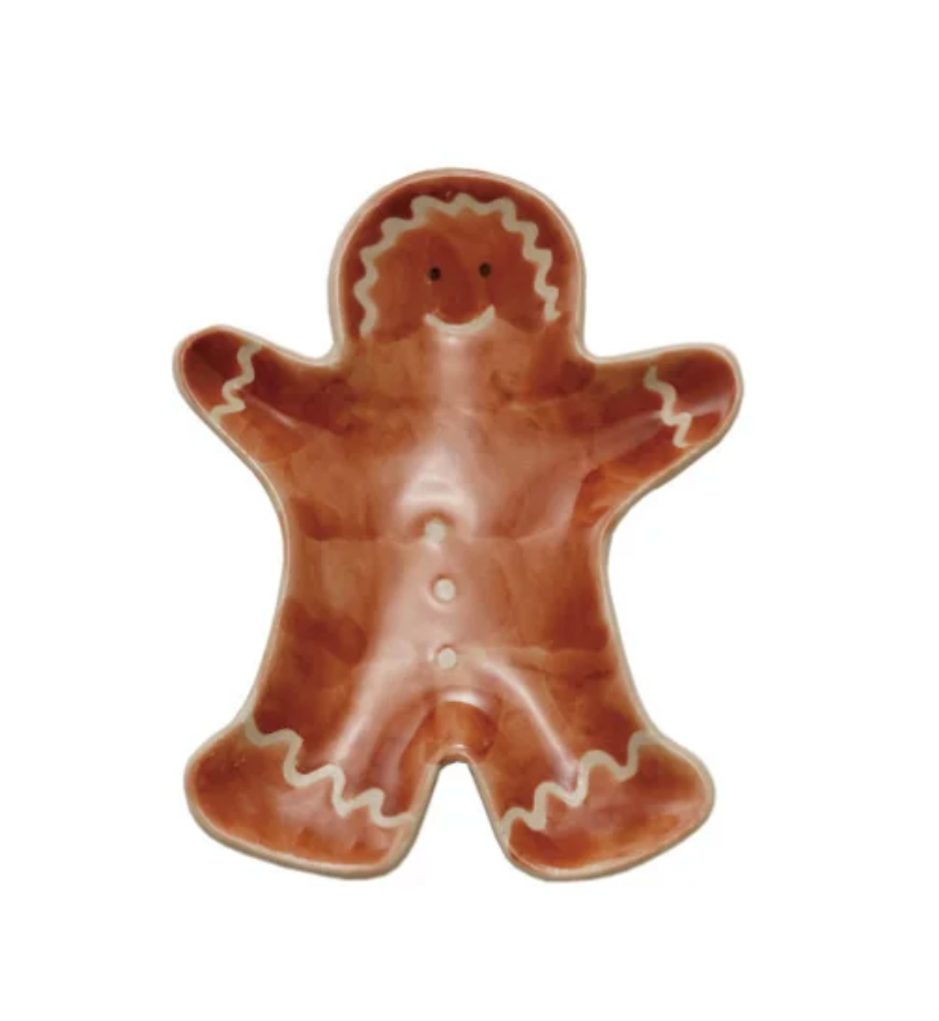Hand-Painted Stoneware Holiday Shaped Dish, 6 Styles