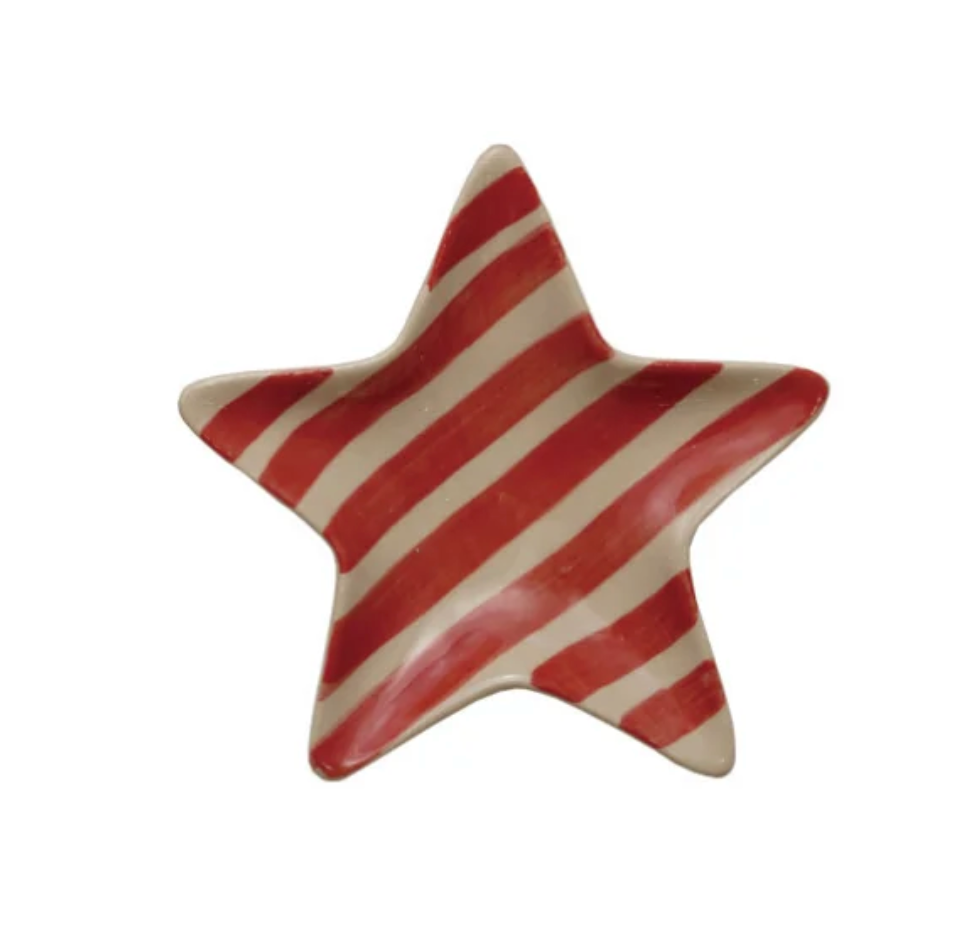 Hand-Painted Stoneware Holiday Shaped Dish, 6 Styles