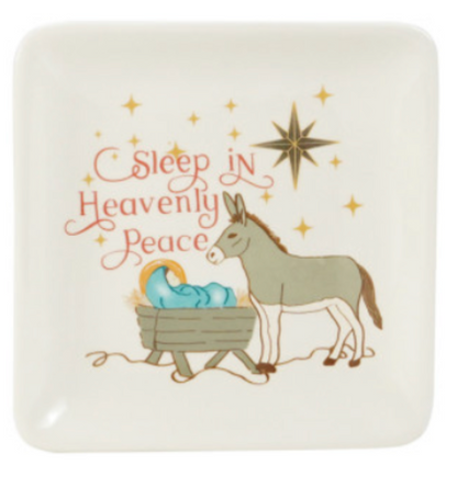 Stoneware Dish with Holiday Figure, 4 Styles
