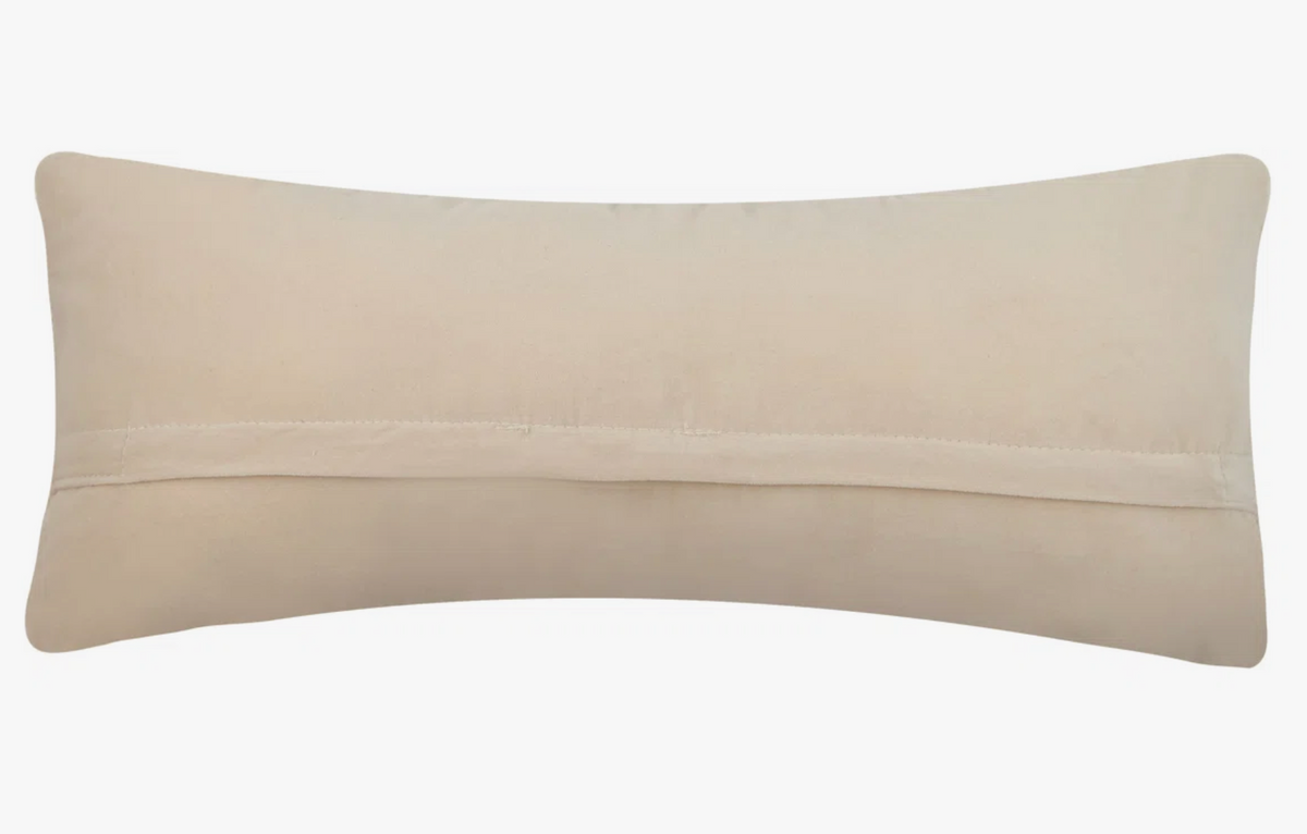 Cotton Boucle Lumbar Pillow with Embroidered "Merry Christmas"