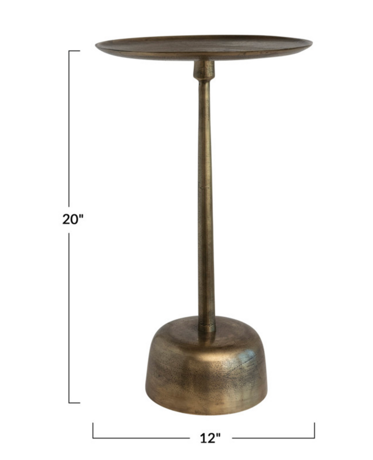 Aluminum Side Table, Antique Brass Finish