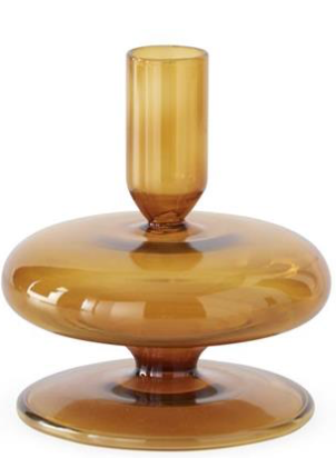 Amber Glass Modern Taper Holder