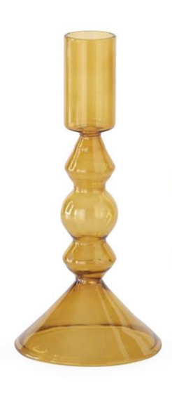 Amber Glass Modern Taper Holder