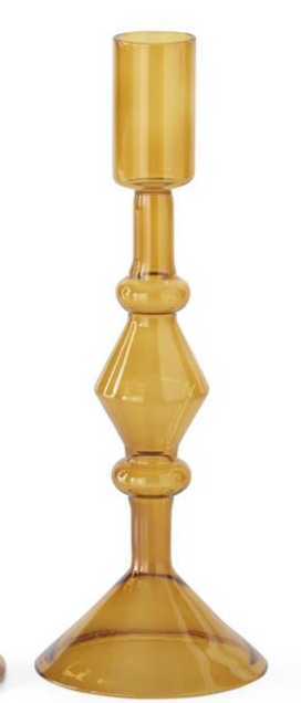 Amber Glass Modern Taper Holder