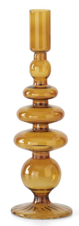 Amber Glass Modern Taper Holder