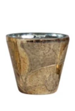 Mercury Glass Votive Holders, Gold Finish