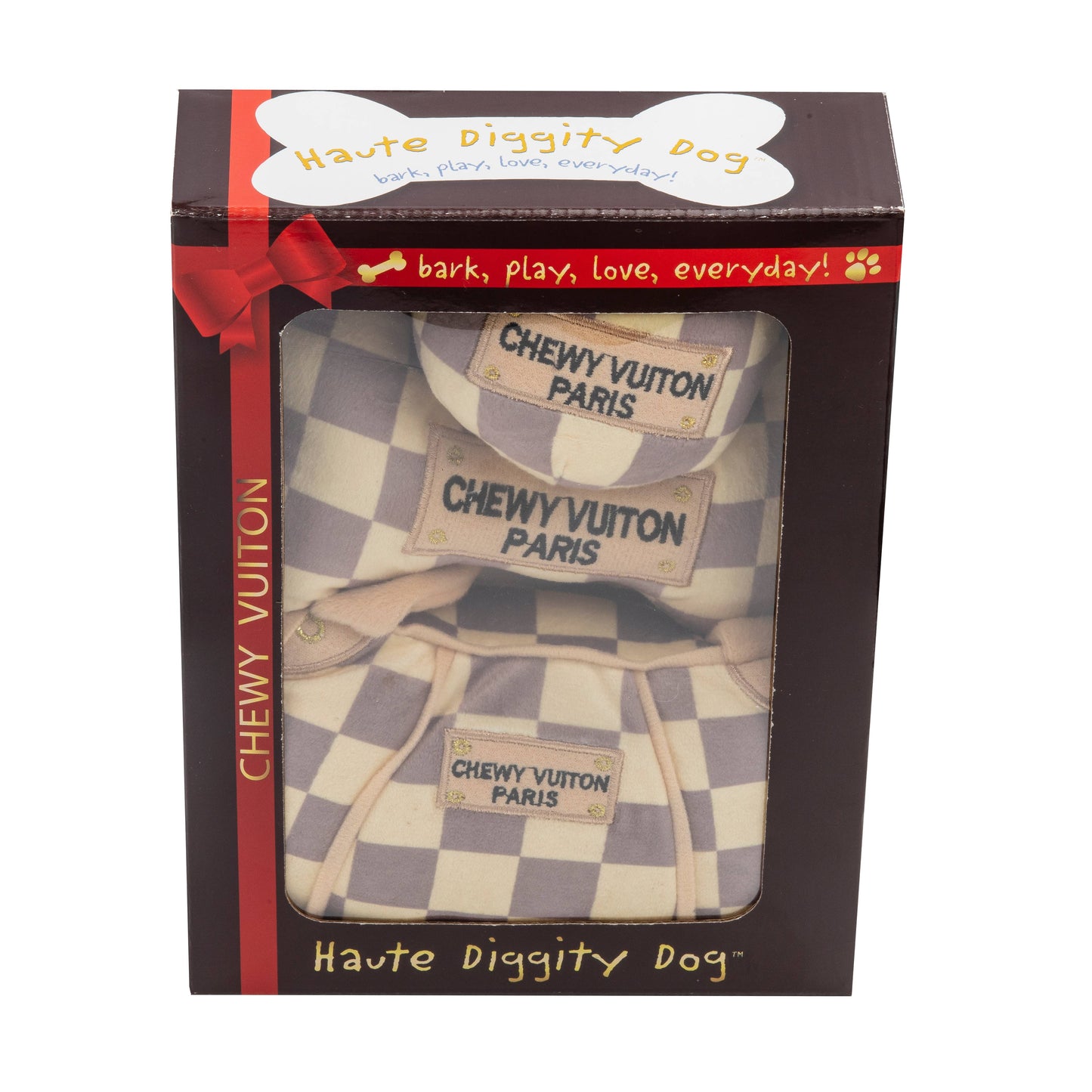 Checker Chewy Vuiton Box Set Christmas Dog Toys Gift