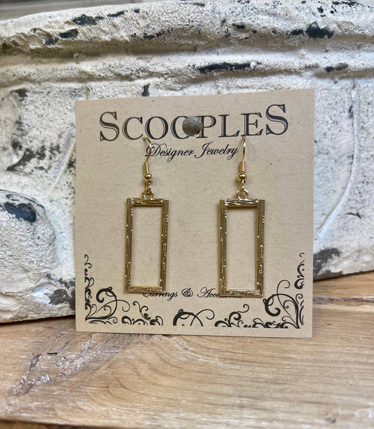 Gold Rectangle Earrings