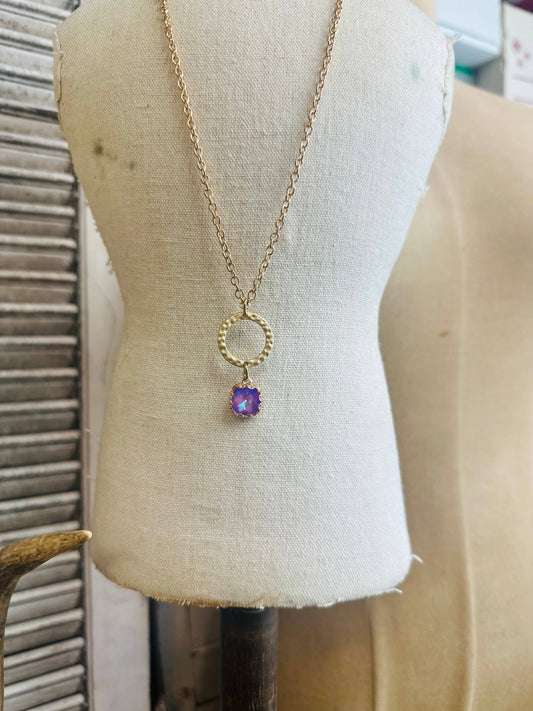 Hammered Gold Crystal Lilac