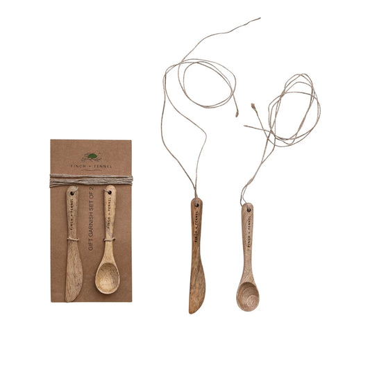 Mango Wood Spoon & Canape Knife Set