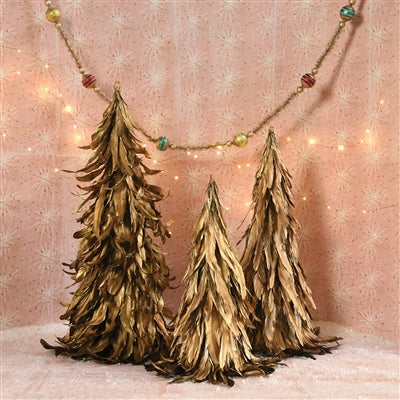 FEATHER TREE - LRG - GOLD LUSTER