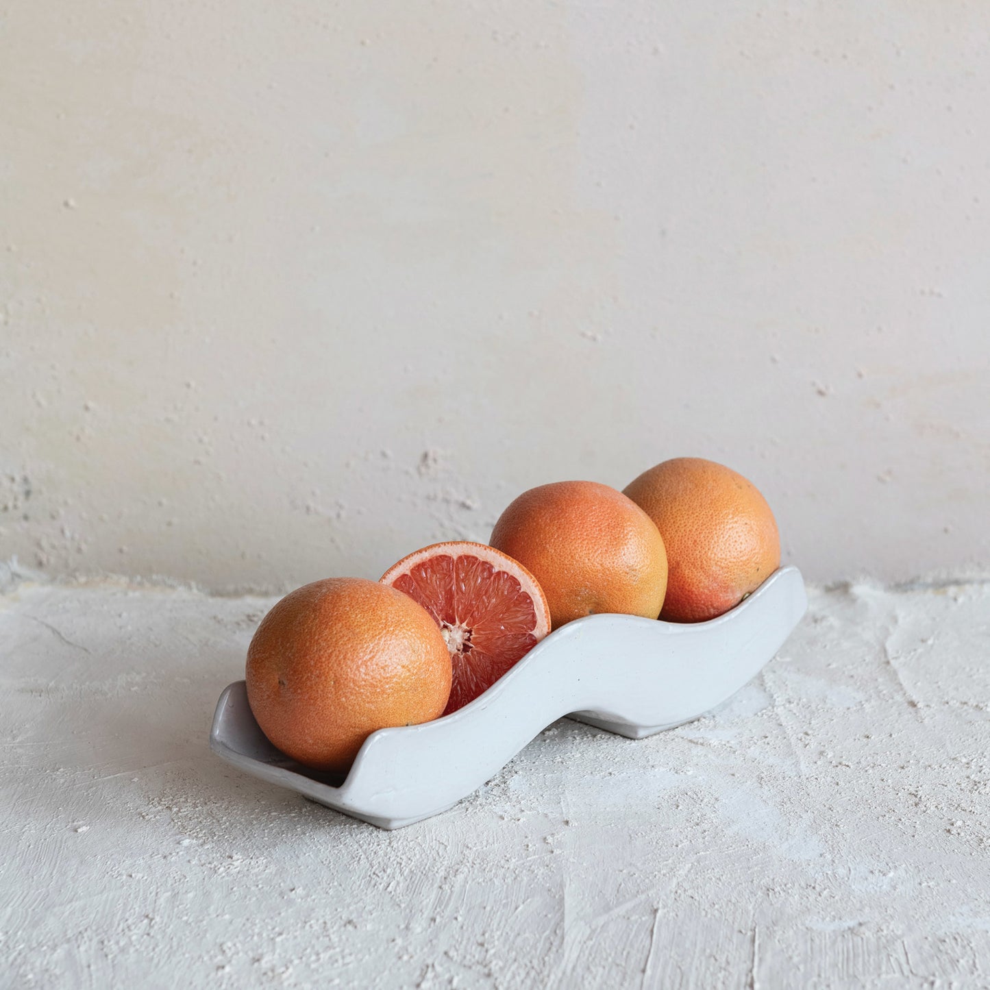 Stoneware Wave Tray with Reactive Glaze
