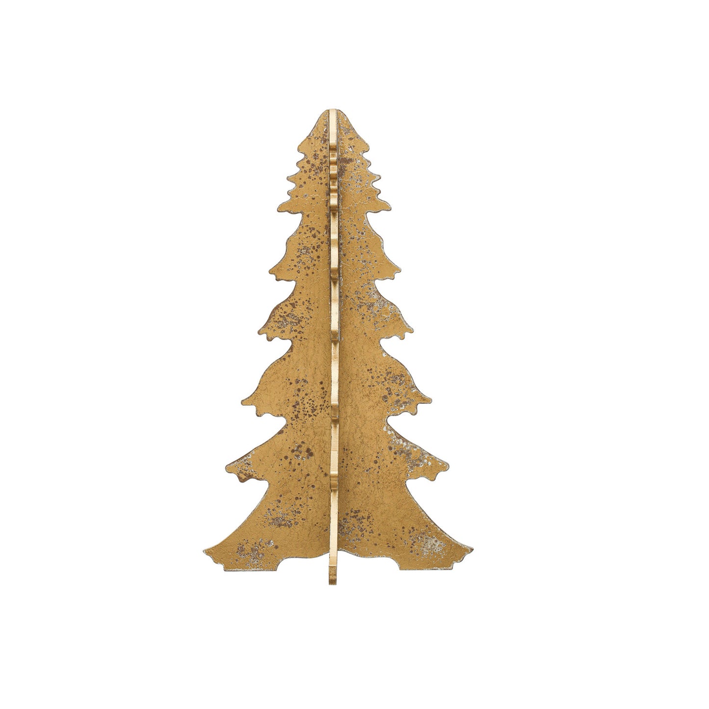 Laser Cut Tree, Distressed Gold Finish