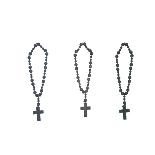 Wood Bead Rosary with Cross