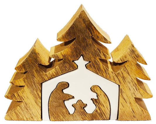 Wood and Enamel Nativity Puzzle