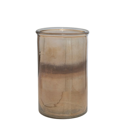 Two Tone Brown Glass Hurricane/Vase