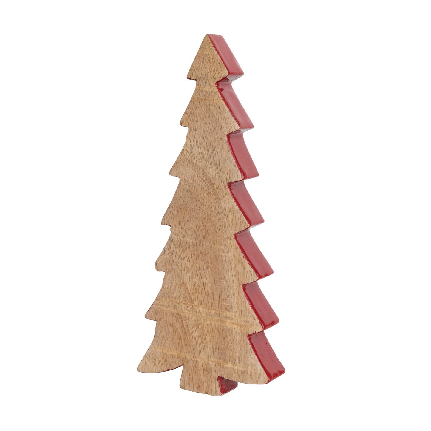 SM Mango Wood Christmas Tree w/ Red Enameled Edge