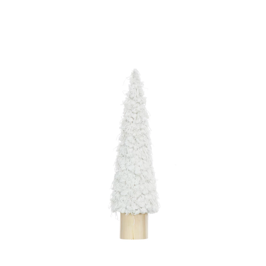 Sm Fabric Cone Tree with Wood Base