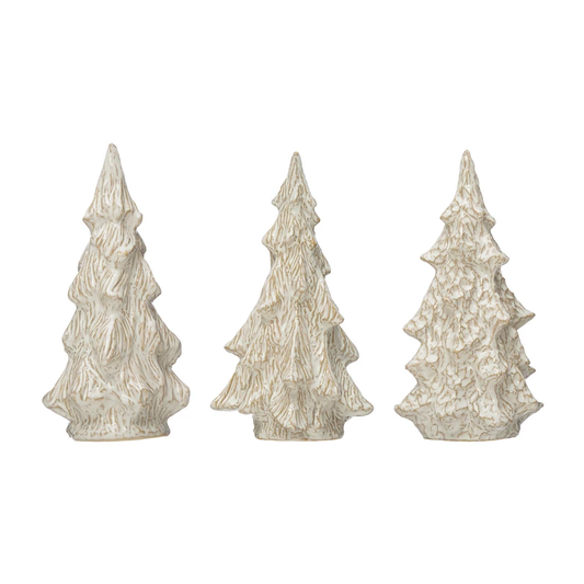 MD Stoneware Tree, Reactive Glaze, White