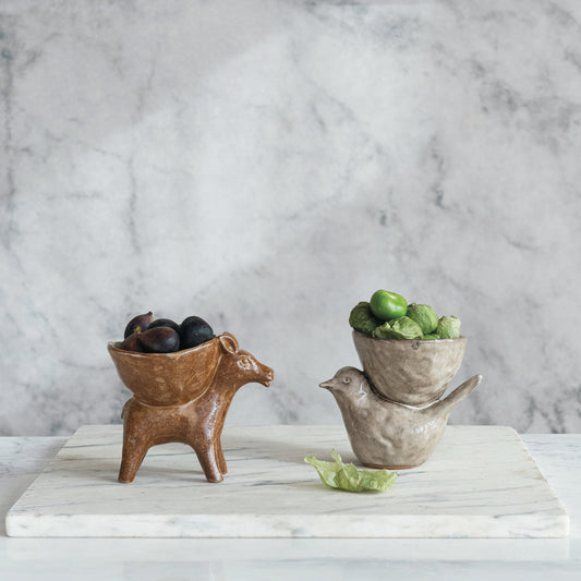 Stoneware Donkey with Bowl