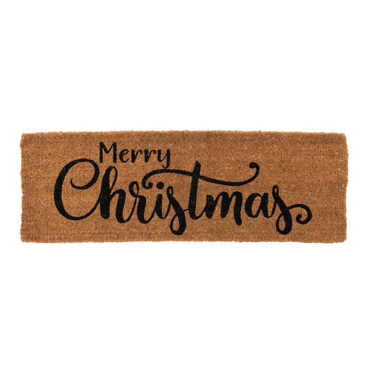 Natural Coir Double Doormat "Merry Christmas"