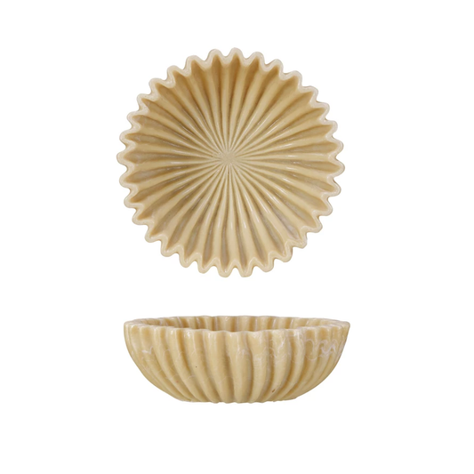 Decorative Resin Scalloped Bowl
