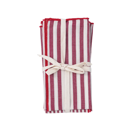 Red & White Napkins s/4